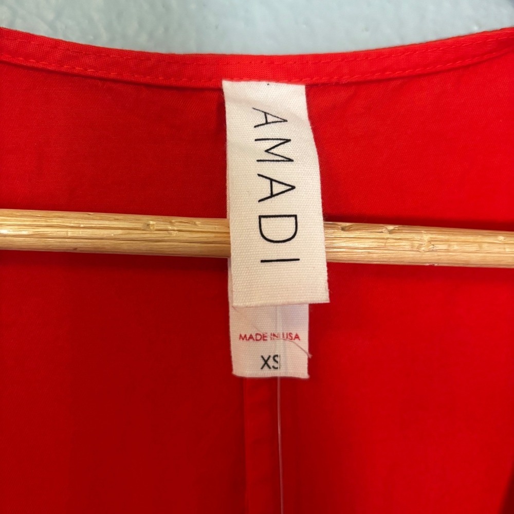NWT Anthropologie Amadi Red Short Sleeve Wrap Mini Dress Size XS Beach Preppy - Picture 2 of 12